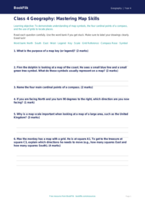 Free Map Skills Assessment | Class 4 | Geography | BookFlik