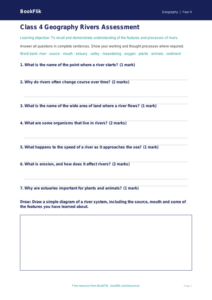Free Rivers Assessment | Class 4 | Geography | BookFlik