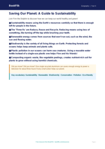 Free Sustainability Poster | Class 4 | Geography | BookFlik