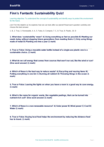 Free Sustainability Quiz | Class 4 | Geography | BookFlik