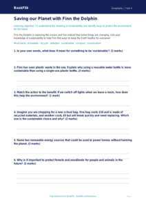 Free Sustainability Worksheet | Class 4 | Geography | BookFlik