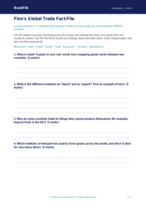 Trade Template for Class 4 | CBSE Geography | BookFlik