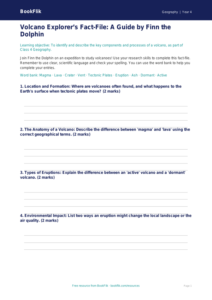 Geography volcanoes template class 4 core