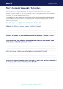 Geography volcanoes worksheet class 4 core