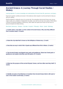 Free Ancient Greece Assessment | Class 4 | Social Studies / History | BookFlik