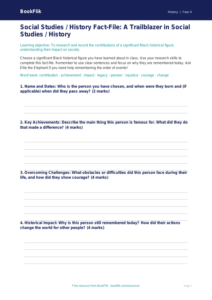 Free Black History Template | Class 4 | Social Studies / History | BookFlik