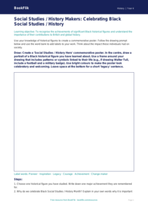 Free Black History Month Drawing Sheet | Class 4 | Social Studies / History | BookFlik
