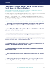 Free Black History Month Quiz | Class 4 | Social Studies / History | BookFlik