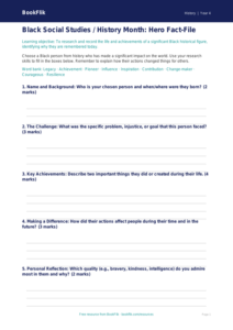 Black History Month Worksheet for Class 4 | CBSE Social Studies | BookFlik