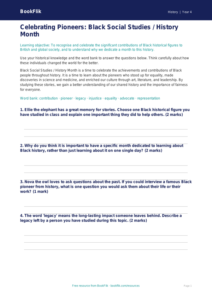 Social Studies / History black history month worksheet class 4 core
