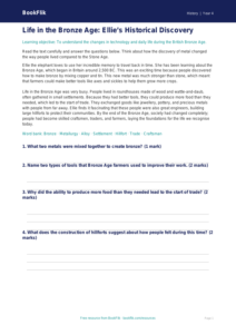 Social Studies / History bronze age comprehension class 4 core