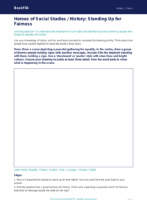 Free Civil Rights Drawing Sheet | Class 4 | Social Studies / History | BookFlik