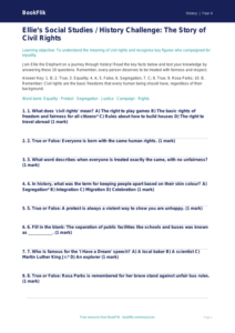Free Civil Rights Quiz | Class 4 | Social Studies / History | BookFlik