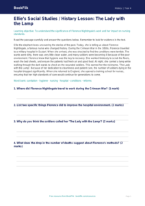 Free Florence Nightingale Comprehension | Class 4 | Social Studies / History | BookFlik