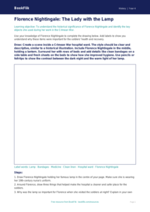 Free Florence Nightingale Drawing Sheet | Class 4 | Social Studies / History | BookFlik