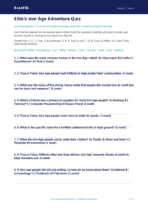 Free Iron Age Quiz | Class 4 | Social Studies / History | BookFlik