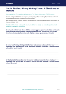 Free Neil Armstrong Writing Frame | Class 4 | Social Studies / History | BookFlik