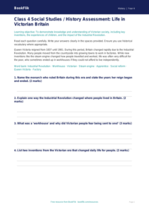 Free Victorians Assessment | Class 4 | Social Studies / History | BookFlik