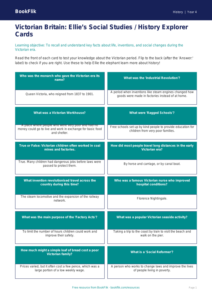 Free Victorians Flashcards | Class 4 | Social Studies / History | BookFlik