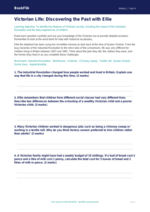 Free Victorians Worksheet | Class 4 | Social Studies / History | BookFlik