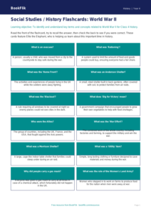 Social Studies / History ww2 flashcards class 4 core