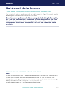 Maths angles drawing sheet class 4 core