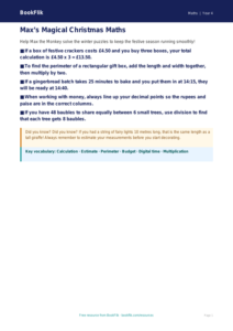 Free Christmas Maths Poster | Class 4 | Maths | BookFlik
