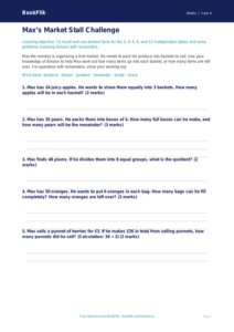 Free Division Activity Sheet for Class 4 Students | BookFlik