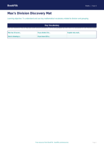 Free Division Word Mat for Class 4 Maths | BookFlik