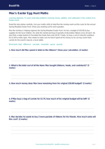 Free Easter Maths Track Sheet | Class 4 | Maths | BookFlik