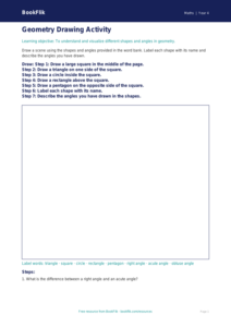 Free Geometry Drawing Sheet | Class 4 | Maths | BookFlik