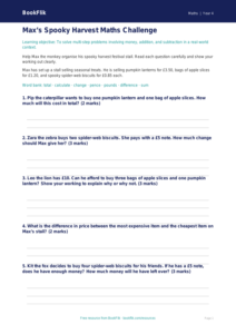 Maths halloween maths worksheet class 4 core