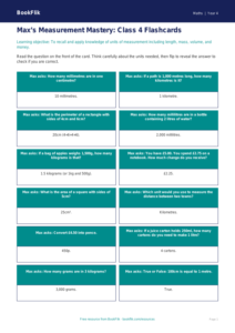 Free Measurement Flashcards | Class 4 | Maths | BookFlik