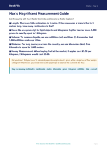 Free Measurement Poster | Class 4 | Maths | BookFlik