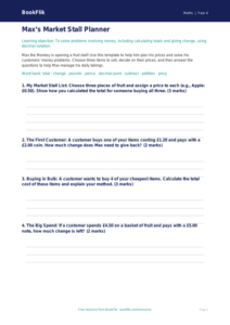 Free Money Template | Class 4 Maths | BookFlik