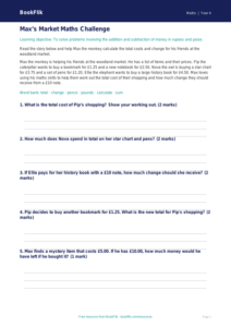 Maths money track sheet class 4 core