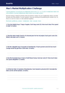 Free Multiplication Activity Sheet for CBSE Class 4 | BookFlik
