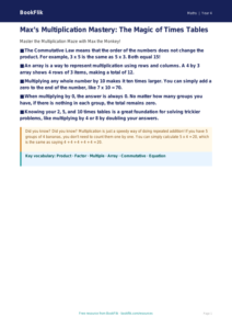 Multiplication Poster for Class 4 Students | Free Download | BookFlik
