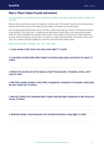 Free Place Value Track Sheet | Class 4 | Maths | BookFlik