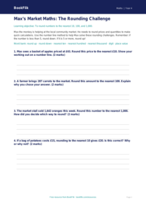 Free Rounding Template | Class 4 Maths | BookFlik