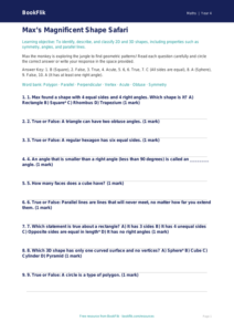 Free Shape Quiz for Class 4 | Maths | BookFlik