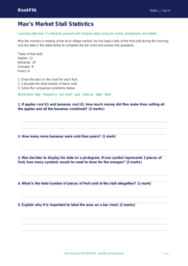 Free Statistics Activity Sheet for Class 4 Maths | BookFlik