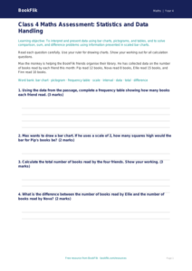 Free Statistics Assessment for Class 4 Maths Students | BookFlik