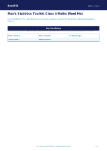 Free Statistics Word Mat | Class 4 | Maths | BookFlik