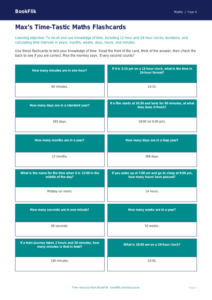 Free Time Flashcards for Class 4 Maths | BookFlik