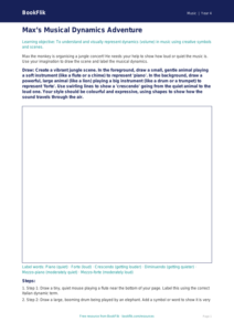 Free Dynamics Drawing Sheet for Class 4 Music Lessons | BookFlik