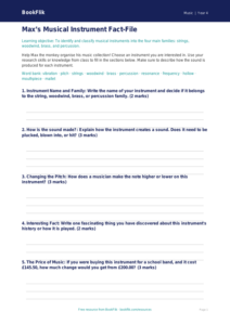 Music instruments template class 4 core