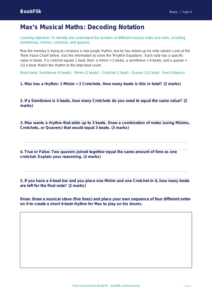 Free Notation Activity Sheet | Class 4 | Music | BookFlik