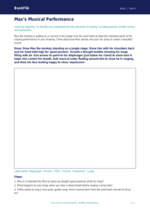 Free Singing Drawing Sheet for Class 4 Students | Music Lessons | BookFlik