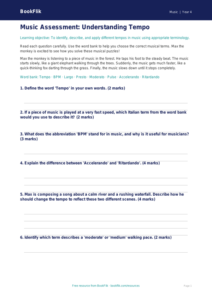 Free Tempo Assessment | Class 4 | Music | BookFlik